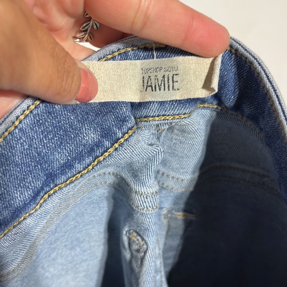 Topshop Jamie Medium Wash High Rise Distressed Skinny Jeans Size 30 - Picture 9 of 11